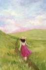 Girl in a meadow Art Print