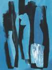 Stii life Vases silhouette in blue Art Print Abstract Art Print