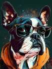 Hipster dog animal art Art Print