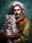 Man With A Cat Art Print