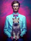 Man With A Cat Art Print