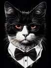 Hipster cat animal art Art Print
