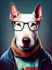 Hipster dog animal art Art Print