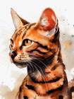 Cat watercolor painting animal Art Print