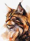 Cat watercolor painting animal Art Print