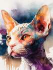 Cat watercolor painting animal Art Print