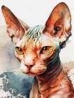 Cat watercolor painting animal Art Print