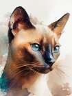 Cat watercolor painting animal Art Print