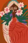 Shy Flower Girl Art Print