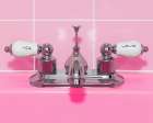 Retro Pink Sink Faucet Art Print