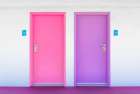 Pink and Purple Doors at the Saguaro Art Print