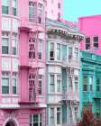Pink and Blue Row Houses in San Francisco Art Print