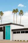 Turquoise Blue Doors on a Modern Home Minimalist Print