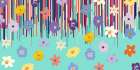 Flowers Stripes Art Print