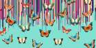 Butterflies Stripes Art Print