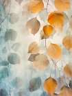 Watercolor leaves nature floral 12 Art Print