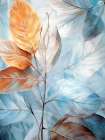 Watercolor leaves nature floral 10 Art Print