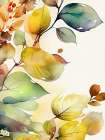 Watercolor leaves nature floral 2 Art Print
