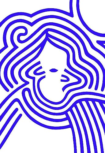 Berit in cobalt blue Abstract Art Print