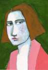Woman in Pink Jacket Art Print