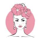 Pink Flower Lady Art Print