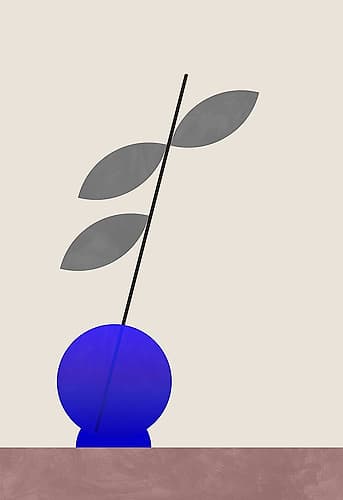 Blue round vase Art Print