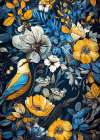 Flora and bird 1 Art Print