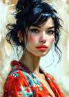 Portrait of a woman 11 Art Print