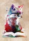 Fox reading book Art Print