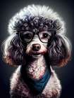 Dog hipster 4 Art Print