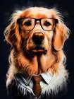 Dog hipster 2 Art Print
