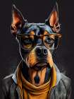 Dog hipster 1 Art Print