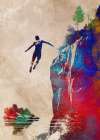 Jumping to the water sport 1 Art Print