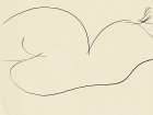 Minimal line art reclining nude Art Print