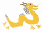 Yellow Dragon cut out Art Print