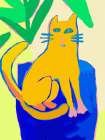 Cat under the sun light Art Print