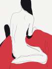 Muse in red sofa Art Print