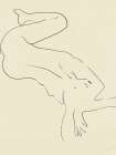 Reclining Nude line art Art Print