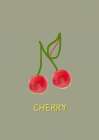 Cherry in Green Art Print