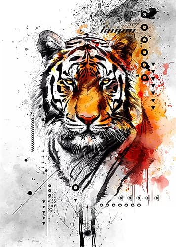 Tiger Poster Art 05 Abstract Art Print