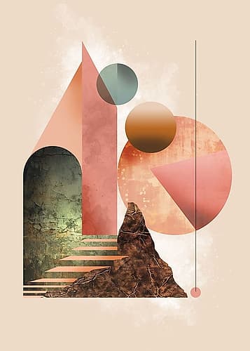 Geometric Vintage Art 13 Abstract Art Print