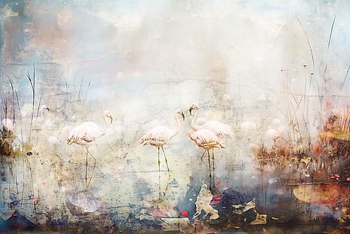 Flamingo Wall Art 03 Abstract Art Print