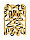 Line art in yellow and black Art Print