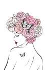 Flower Girl White3 Art Print