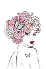 Flower Girl White1 Art Print