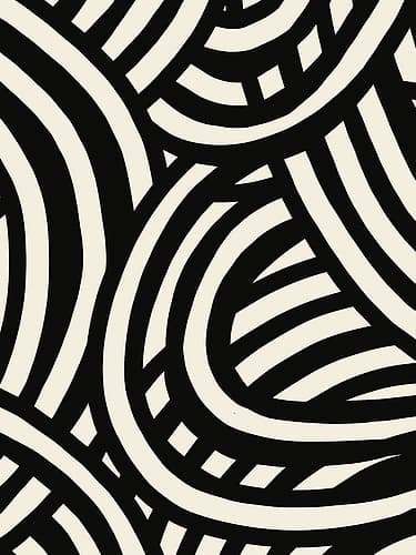 Black and white stripe abstract graphic design Art Print