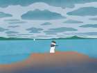 Sailing with my guitar Art Print