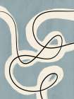 Minimalist line art in blue grey Minimalist Print