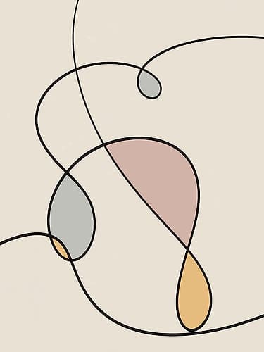 Minimal graceful line art abstract 03 Illustrative Print