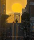 Sunrise over bay bridge Art Print